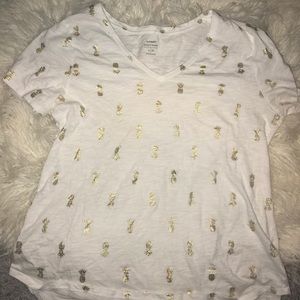 White with golden pineapples v neck :)